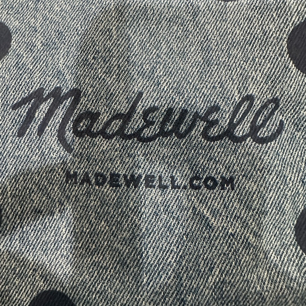 Madewell Denim Blue Polka Dot Tote - Picture 2 of 3